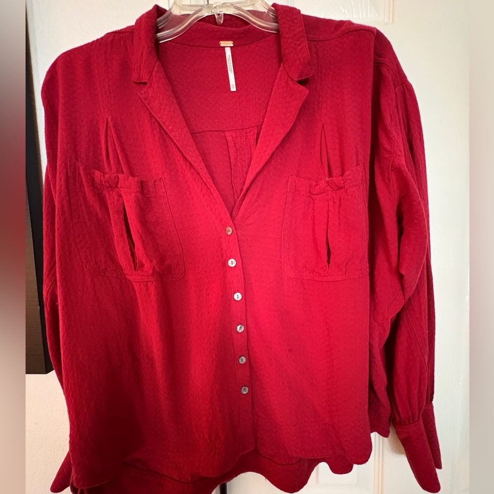 Free People long sleeve button down blouse - XS